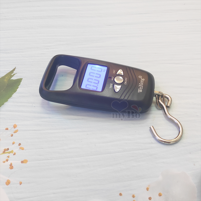 휴대용 전자손저울 최대50kg 까지 측정가능 낚시용 개인용 매달림저울 여행용 주방용 고리형, 1개