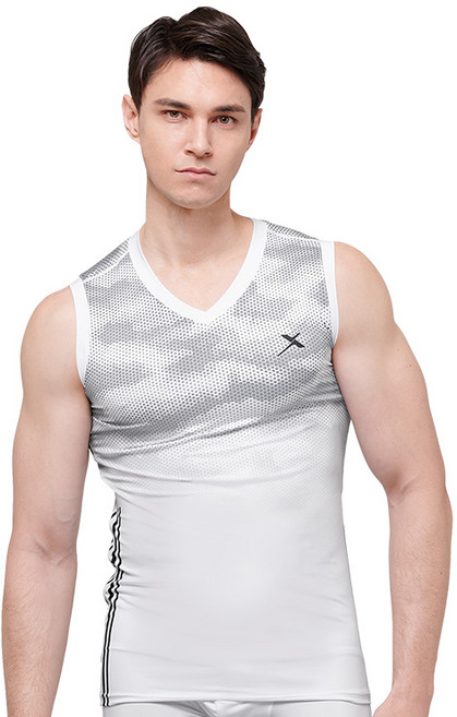 기어엑스 뉴 스포츠 플러스 남성 민소매 브이넥 03-2 (화이트)