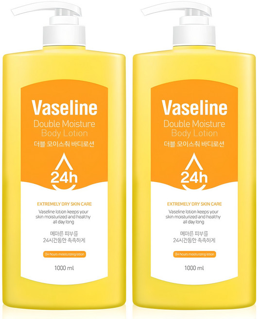 시투와이 바세린 24h 더블 모이스춰 바디로션, 1L, 2개