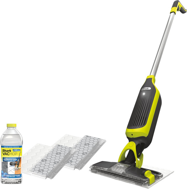샤크 VACMOP 무선 하드 플로어 클리너 진공 및 스프레이 걸레 강력한 흡입력 경량 LED 헤드라이트 일회용 패드 4개 12온스 멀티 표면 청소 솔루션 회색 V, 2 Disposable VACMOP Pads, 1개