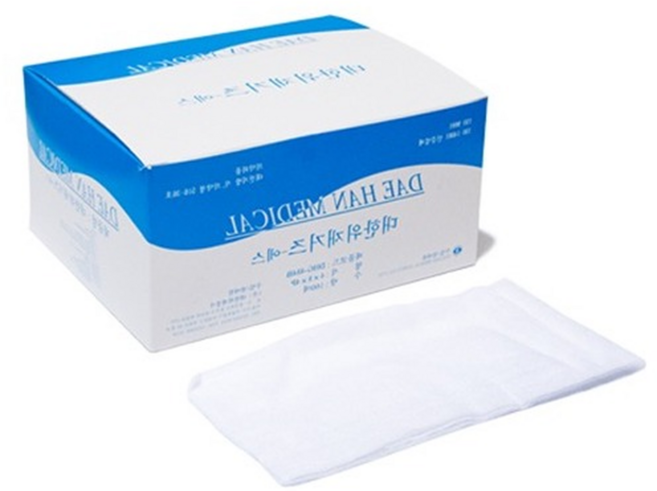 대한위재 접은거즈 x 가아제 드레싱 꺼즈 10cm 20cm 4P 160매 멸균거즈 외과거즈