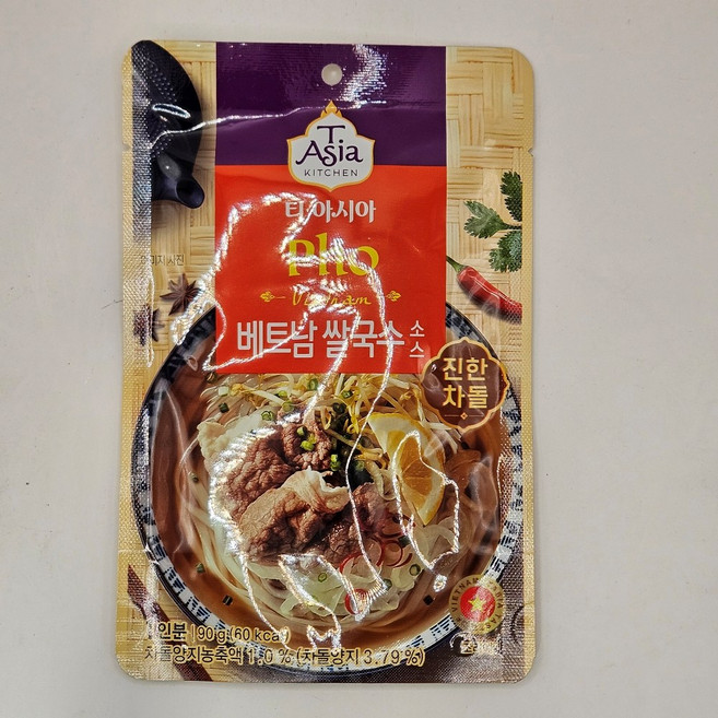 티아시아키친 베트남 쌀국수 소스 진한 차돌, 90g, 1개