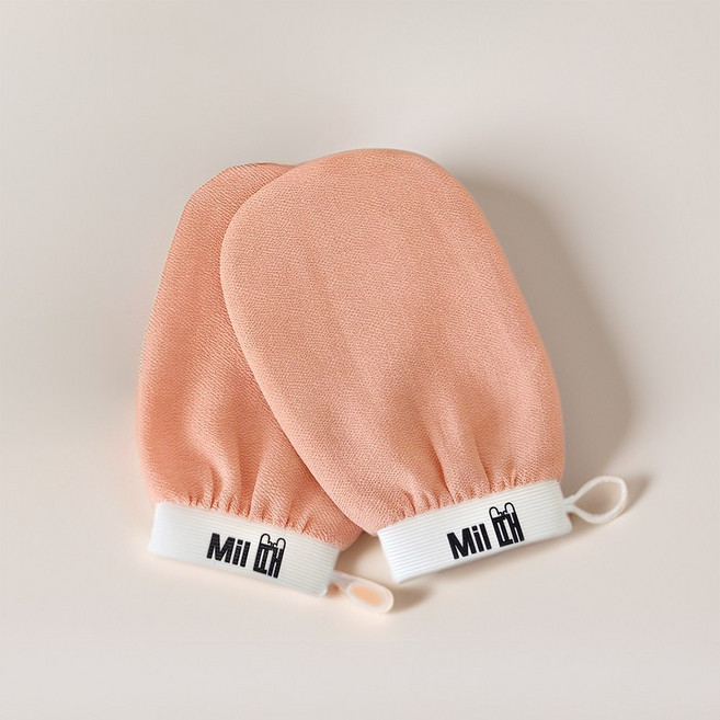 라이프톡 때를 밀땐 밀때 때장갑 때타올, 1세트, 2매입, 살구