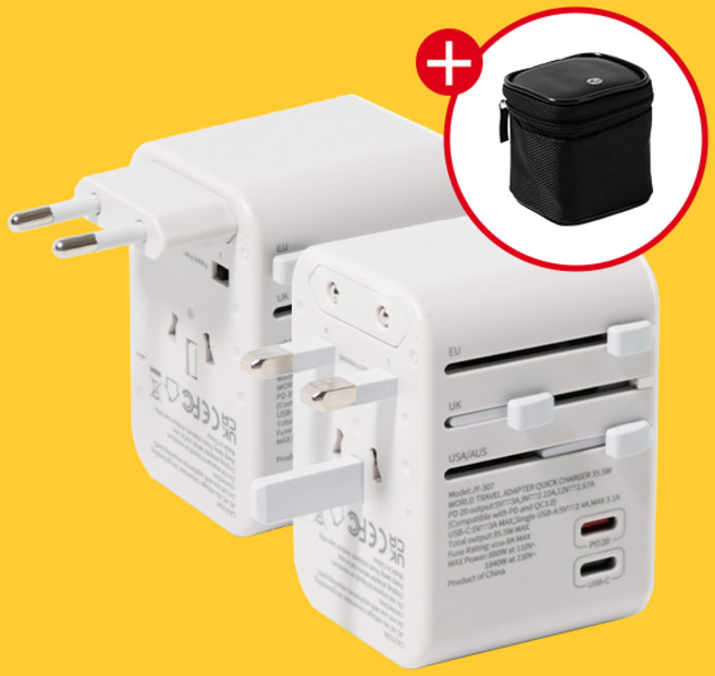 감비앤코 여행용 멀티 어댑터 해외여행 멀티탭 돼지코 전세계 멀충 PD C타입, 1개