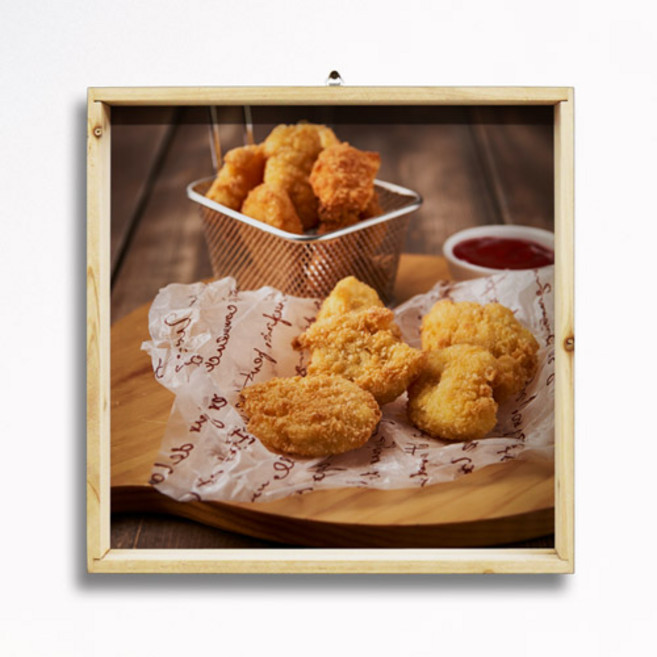 pf628-우드프레임액자_튀김안주_치킨너겟(중형), 이미지1