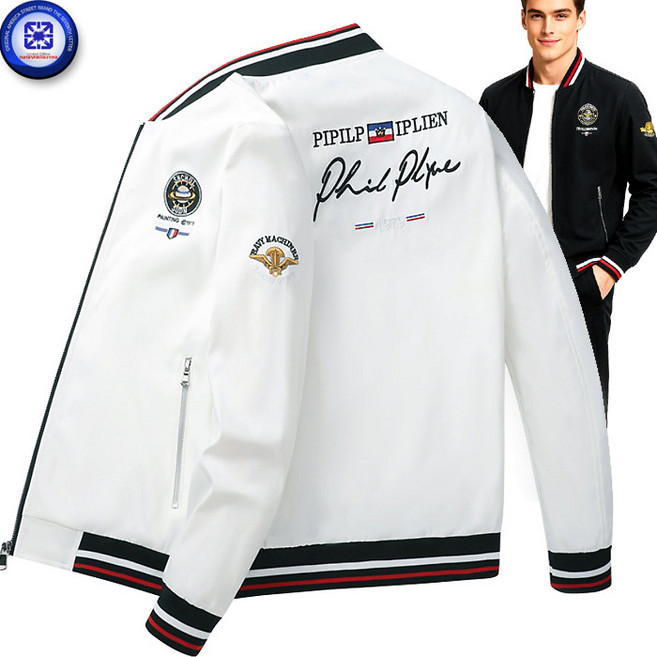 더세븐스레터 남성 봄가을 PIPILP IPLIEN SNCHOL 자수 패치 라인 항공점퍼 블루종 바람막이 발수 방풍 보온 2칼라 #1