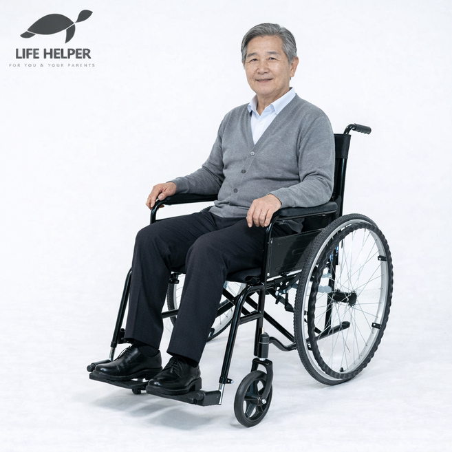 라이프헬퍼 경량 접이식 수동 휠체어 LH-E1, 1개