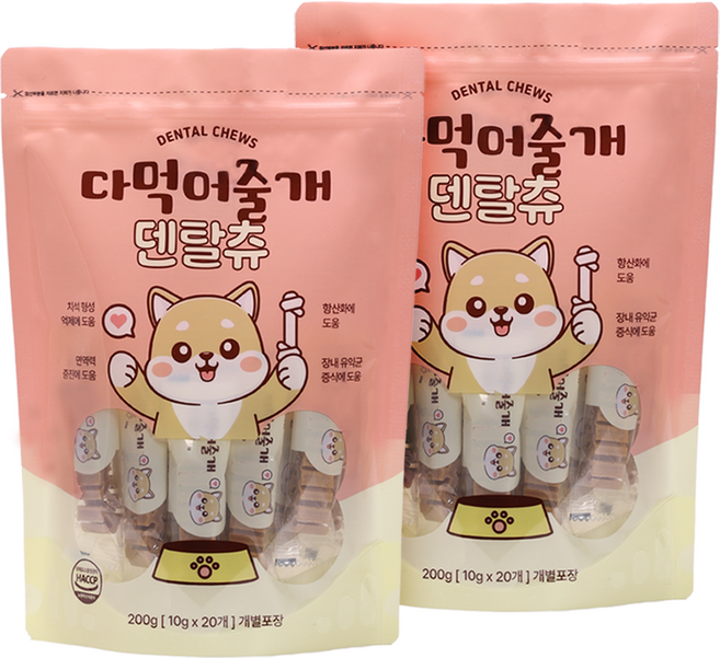 다먹어줄개 강아지 가수분해 덴탈껌 하이포알러제닉, 2개, 200g, 가수분해 닭고기