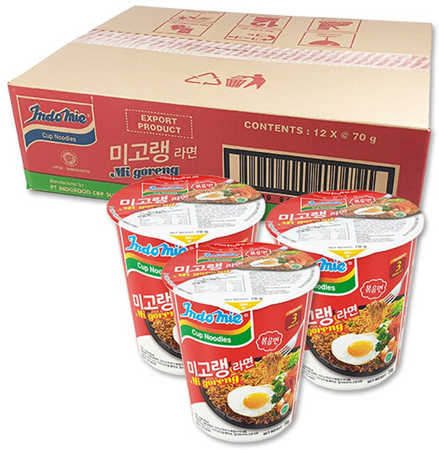 (다다통상) 인도미 미고랭 컵라면 70g 볶음면 인도라면 나시고랭, 6개