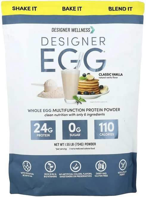 새해 건강을 선물하세요 Designer Wellness 디자이너에그® 통란 다기능 단백질 분말 클래식 바닐라 704g(1.55lb) 특별관리진행, DesignerWellness디자이너에그통란다기능단백질, 704g, 1개 - 쿠팡