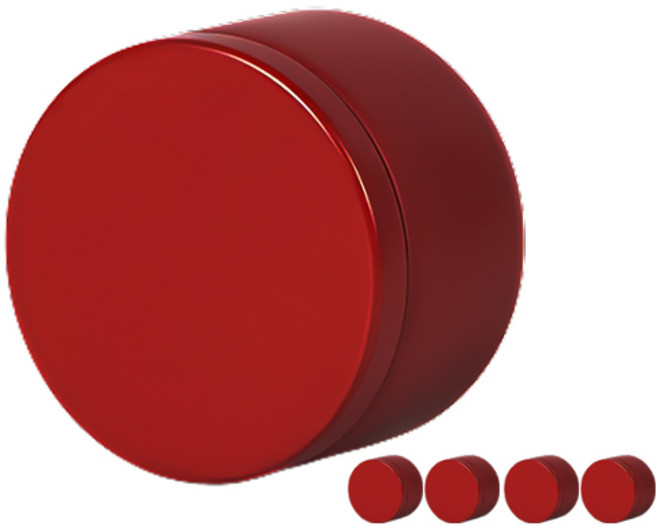 원형 틴케이스 알루미늄 컬러 케이스 5개 세트, 1세트, 레드