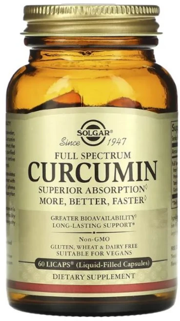 Solgar Curcumin Liquid Extract 솔가 강황 커큐민 액상 추출물 60정, 1개 - 쿠팡