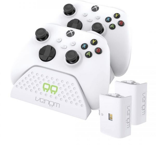 2개의 충전식 배터리 팩이 포함된 Venom Twin 충전 도크 Xbox Series X 및 S One 블랙, White, 1) 화이트