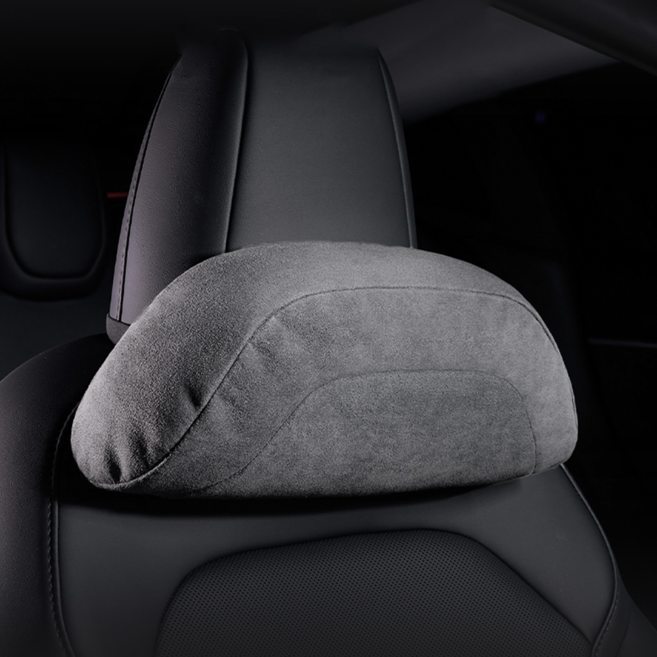 [Vihimai] 테슬라 스웨이드 고급 목베개와 메모리폼 허리 쿠션으로 모델 Y 주니퍼 모델 3 하이랜드 호환, 1개, 헤드레스트