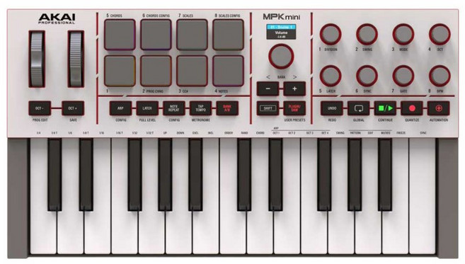 AKAI MPK Mini IV 아카이 Gray MPK MINI 그레이 MK4 미디 마스터 키보드, 단일 옵션
