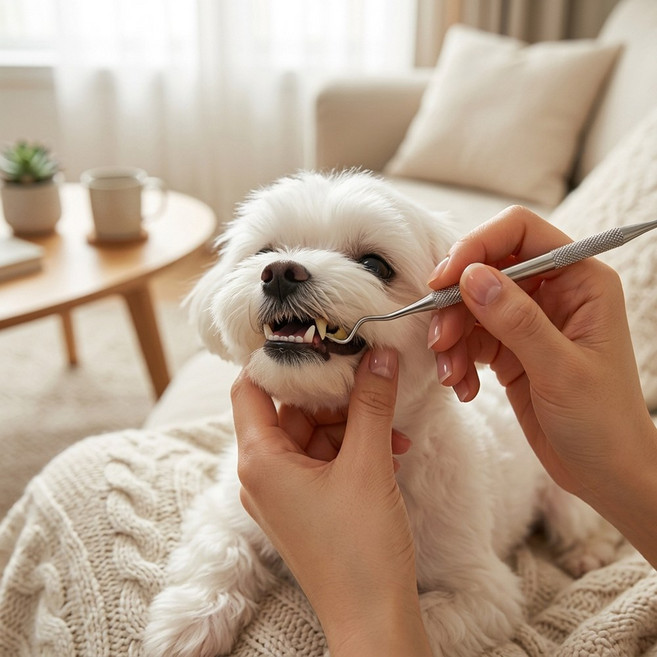홈베리카 셀프 치아관리 강아지 고양이 치석제거기, 1세트, 실버