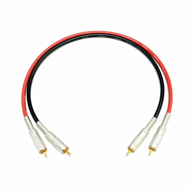 DRC015-GS6D 1M 스테레오케이블 2RCA 카나레 [정품] 은합금땜 GS-6 F-09 커넥터 무산소동선(OFC) 인터케이블, 1개