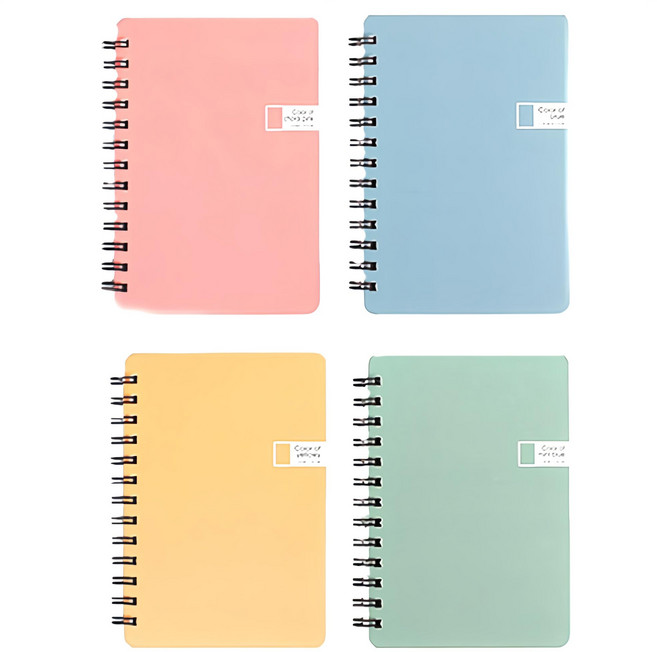 톡톡팬시 CMYK 컬러 스프링 유선노트, 핑크 + 민트 + 블루 + 옐로우, 4개