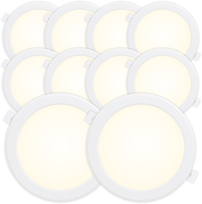 라인조명 LED 에코 6인치 다운라이트 (벌레유입방지/방습), 주백색(아이보리빛) 15W, 10개