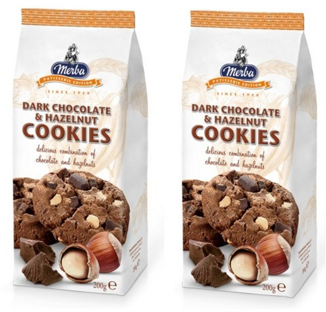 메르바 다크초콜릿 앤 헤이즐넛 쿠키, 200g, 2개