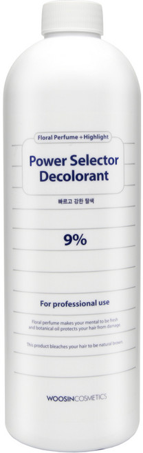 우신 파워셀렉터 산화제 9% 1000g 헤어 탈색제 디컬러런트 염색 미용실 전문가용 30Vol, 1개, 1L