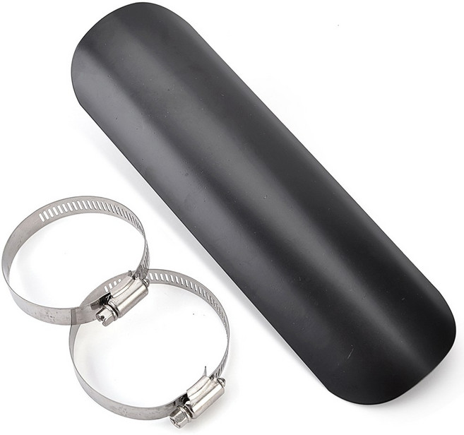 오토바이 크롬 배기 가드 70MM MOTORCR 실드 파이프 직경 커버 50 머플러, Chrome, 1개, Bla