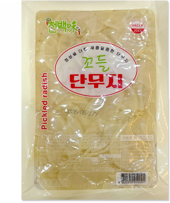 꼬들 백 단무지 800g 반찬 무침 가정용 업소용 쫄 일식 조리용, 1개