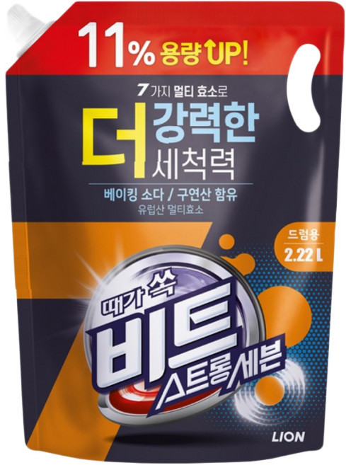비트 스트롱 세븐 드럼용 액상세제 리필, 2.22L, 1개입, 1개