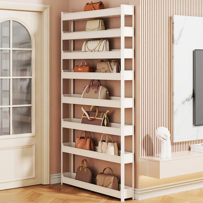 새벽 문뒤 다용도 멀티 백 정리대 패션 가방 전시대 공간 활용형 수납 선반, 1개, 화이트