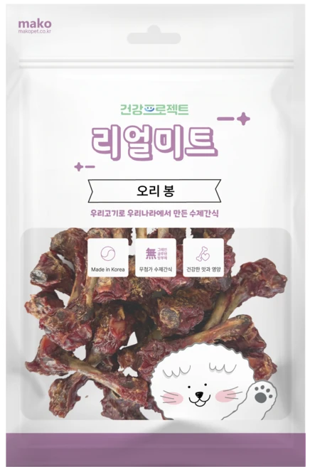 강아지 건강프로젝트 리얼미트 국내산 수제간식, 오리봉, 400g, 1개 - 쿠팡