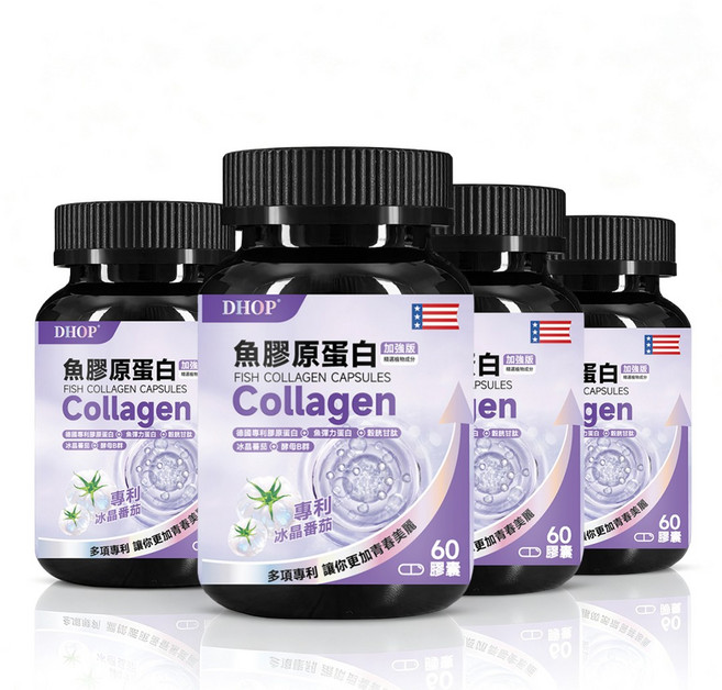 DHOP 魚膠原蛋白 加強版專利冰晶番茄, 4個, 60顆
