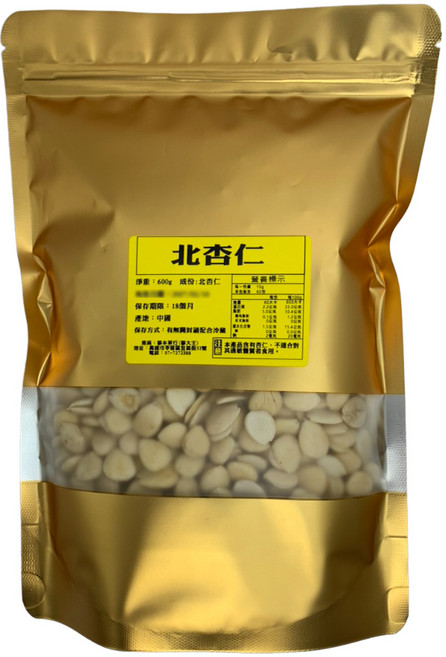 山本草 北杏仁片 (苦杏仁厚片), 600g, 1個