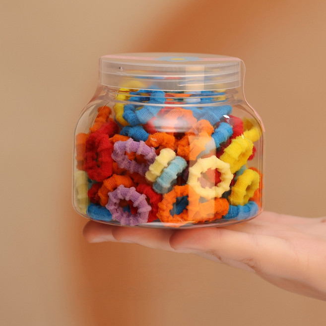 도니주니 유아 머리끈 캔디통 안아픈 무봉제 헤어 고무줄 100p