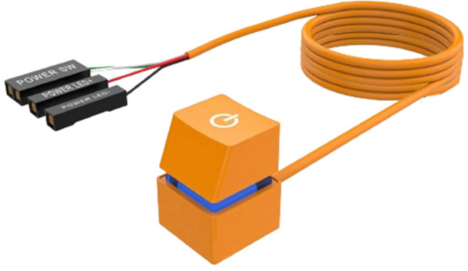 SGMK 컴퓨터 PC 외부 전원 스위치 버튼 7가지 RGB LED, 오렌지 4M, 1개