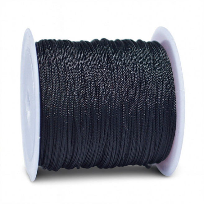 앙플러스 단단한 나일론 매듭실 팔찌 매듭끈, 블랙, 1개