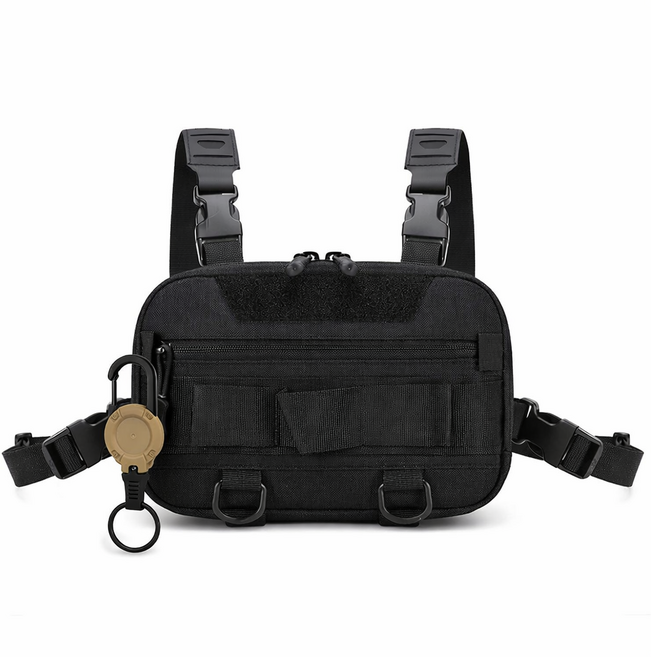 seoa 남여공용 낚시 배달 런닝 등산 체스트백, 1개, 가방검정+키링카키