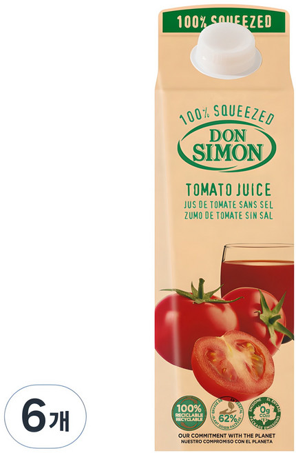 돈시몬 착즙 토마토 주스, 1L, 6개