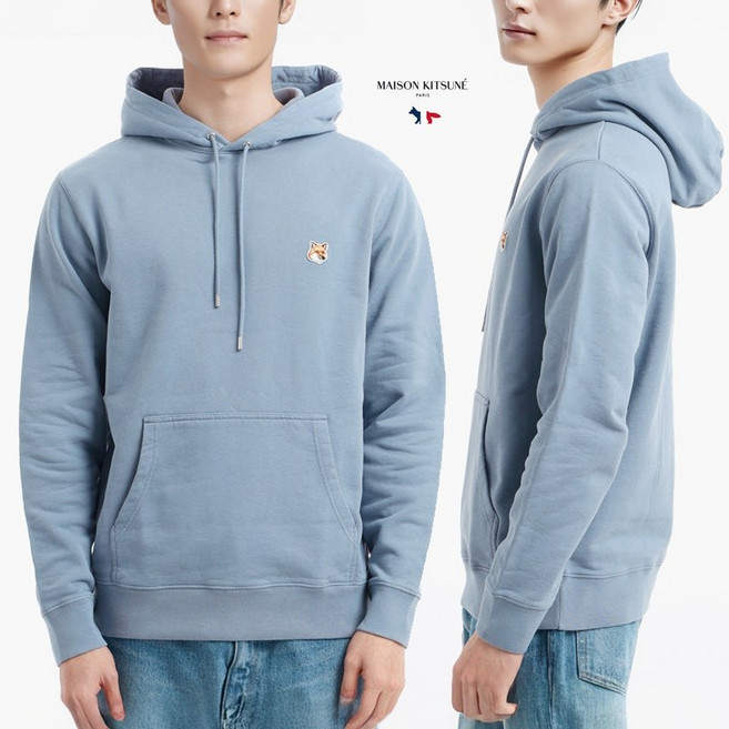메종키츠네 FOX HEAD 패치 레귤러 코튼 후드티 P154