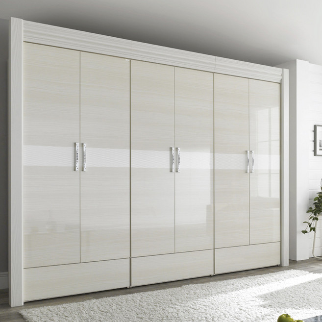 바로방가구 아쿠아 6문(10자) 장롱세트 장농 옷장 이불장 키큰장 드레스룸 안방, 화이트