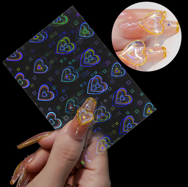 프리즘 홀로그램필름 네일스티커 6종, 프리즘 네일필름-04, 1개