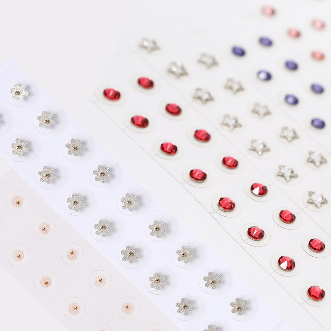 [티-어랑] 귀지압이혈패치 이어테라피 3M의료용테이프 4mm / 20P 프리미엄크리스탈 귀침 이침 귀혈자리 귀침효과 귀침 수지침, 15)라이트로즈, 1개