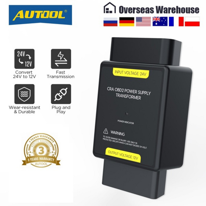 AUTOOL OBD 전원 공급 장치 24V 12V 어댑터 입력 전압 24V 출력 전압 12V OBD 어댑터 커넥터 출력 전원 공급 장치, 01 CHINA