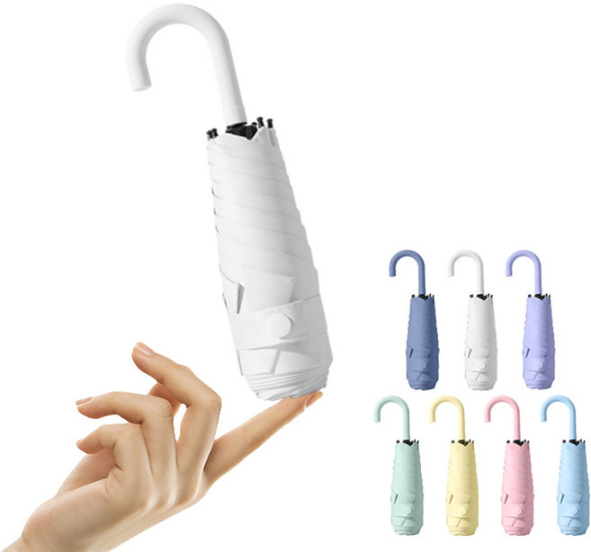 별의 바다 UV 99.9% 차단양 자외선차단 초경량 커브드그립 4세대 5단 접이식 접이식 우산 여성용 양산 겸용 + 커버포함