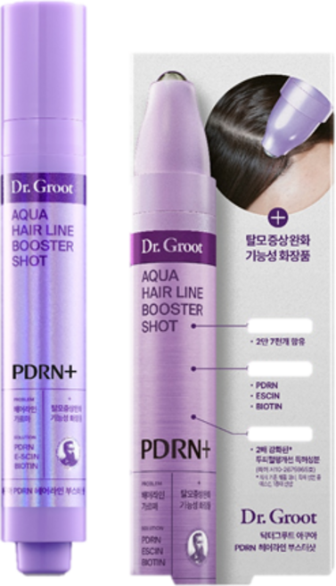 [풍성한헤어라인] 닥터그루트 아쿠아 PDRN 헤어라인 부스터샷 앰플 15ml 더블기획/단품, 1개, [단품] 15ml