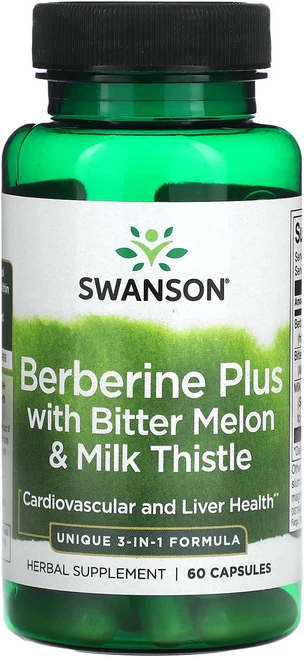 Swanson 베르베린 플러스 비터 멜론 및 밀크시슬 함유 캡슐 60정, 1개 - 쿠팡