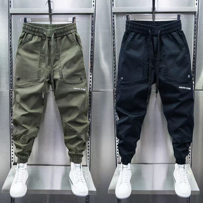 십전십미 춘추 배기 카고 바지 빈티지 조거 팬츠 남자 캐주얼 바지