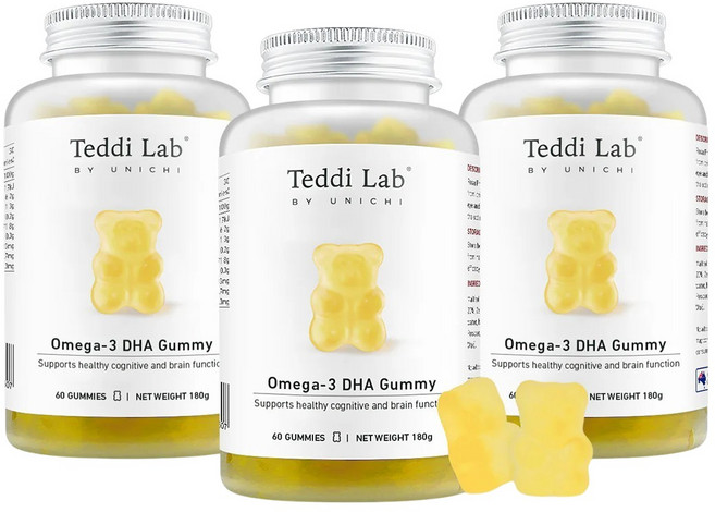 Teddi Lab by Unichi Omega-3 DHA 小熊軟糖, 180g, 1個
