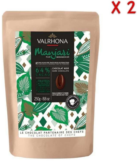 발로나 만자리 다크 초콜릿 빈스 베이킹, 2개, 250g