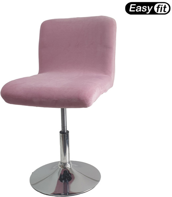 이지핏 아일랜드 홈바 식탁의자커버 바체어 바텐 빠 의자 리폼 천갈이 덮개, 사각형 x 벨벳 x 핑크, 1개