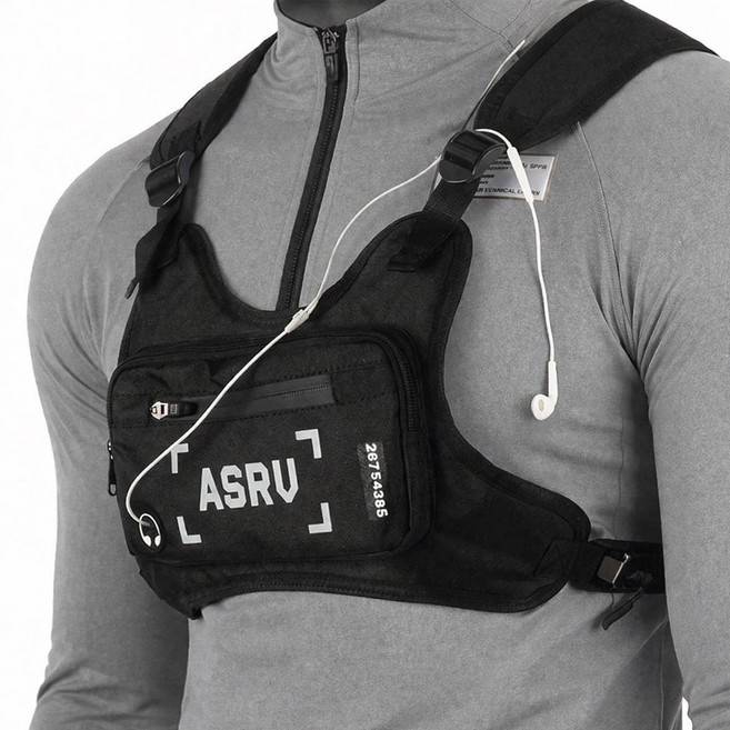 아띠꼴로 스포츠 런닝 가슴가방 슬링백 핸드폰가방 조깅가방, 1개, 블랙